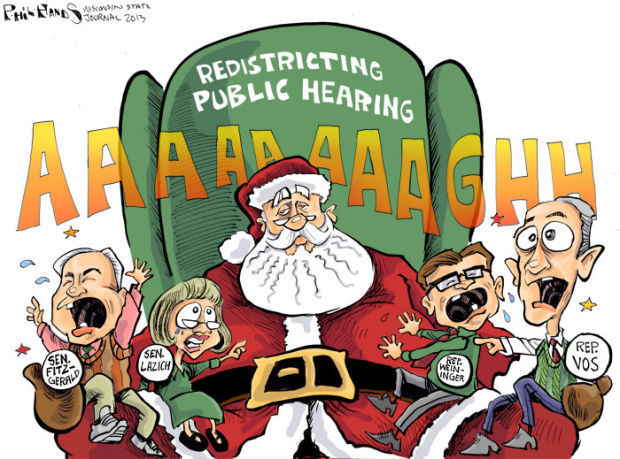 Hands Cartoon: Whining on Santa's Lap